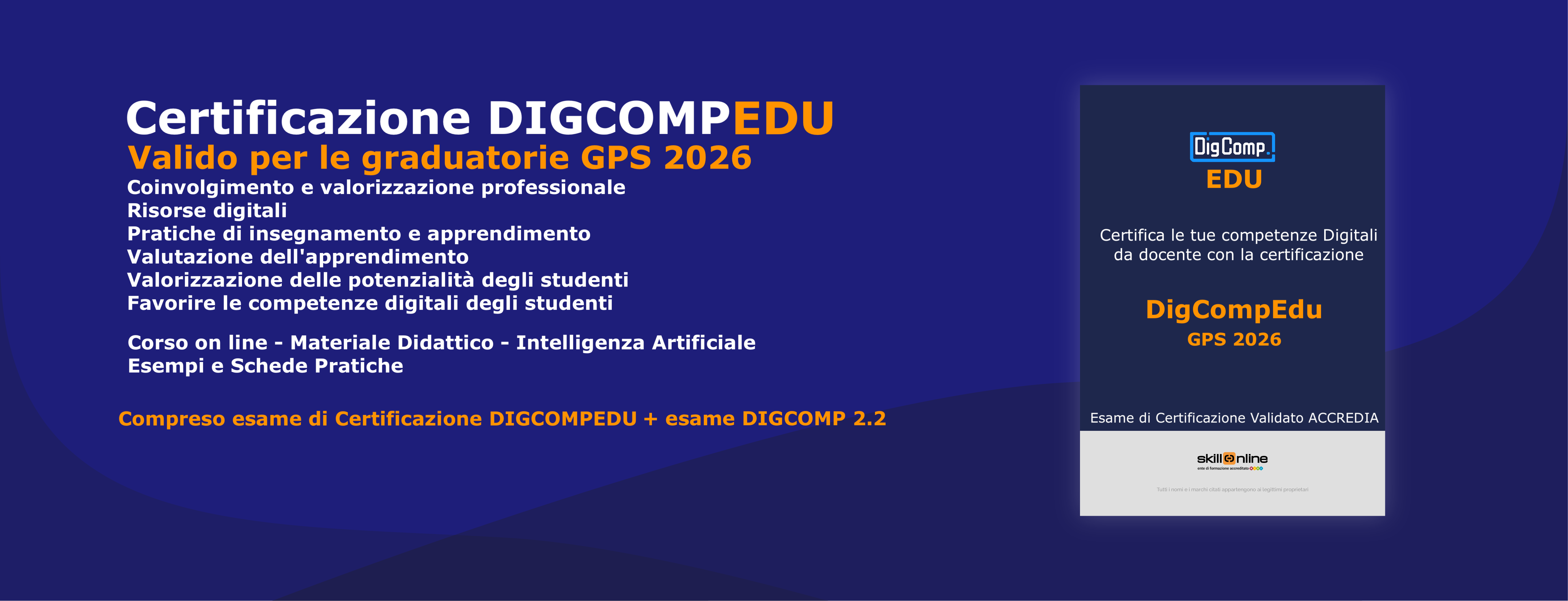 Corso e Certificazione DIGCOMP EDU valida per le graduatorie GPS 2026